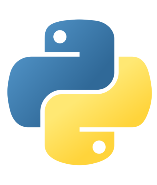 Logo da linguagem de programação Python nas cores azul e amarelo